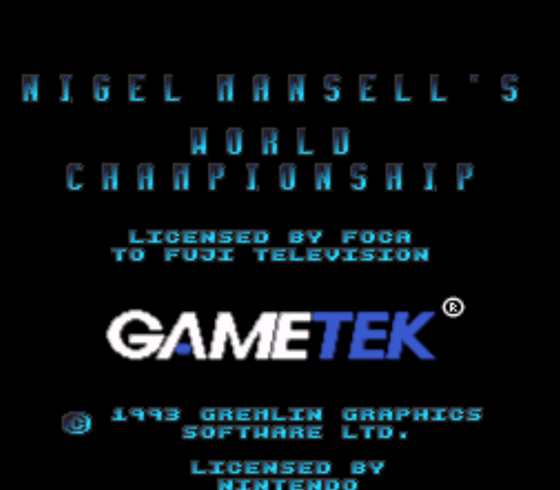 Nigel Mansells World Championship Title Screen